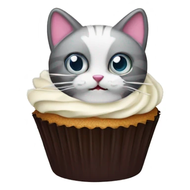 Cupcake with a Cat head and cream on top sticker