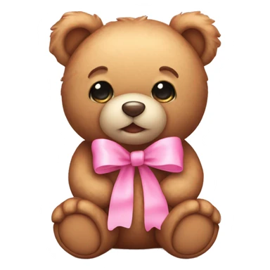 Cute teddy bear with pink bows sticker