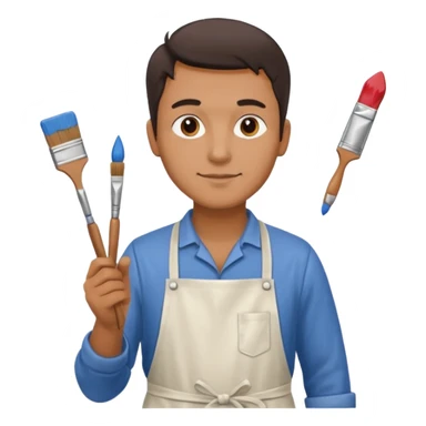 Ceramic Painter man sticker