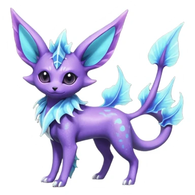 Rare realistic purple indigo violet nebulae shiny sparkly dark-neon glowing bioluminescent edgy badass epic pretty beautiful handsome gorgeous aesthetic colorful vibrant Vernid-Trico-Vaporeon-Espeon-species-Fakemon-creature by LiLaiRa, 4 legs, 1 tail, random markings, (full body) sticker