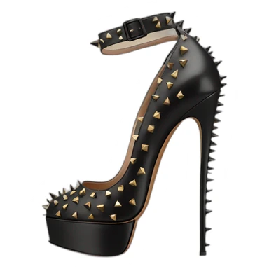 VALENTINO Tan-go PLATFORM PUMP black spikes sticker