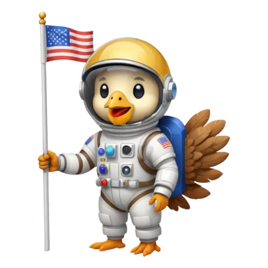 pixel-art chicken astronaut sticker