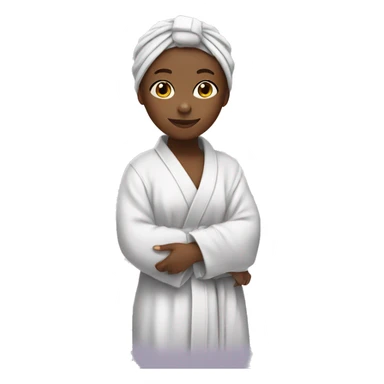 Girl in robe with hair wrapped in towel sticker