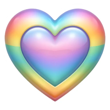 heart with a rainbow pastel shimmer sticker