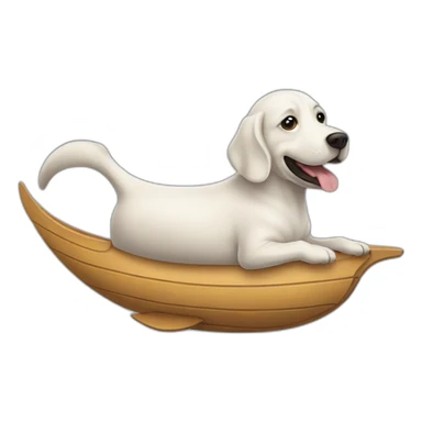 Chien sur baleine sticker