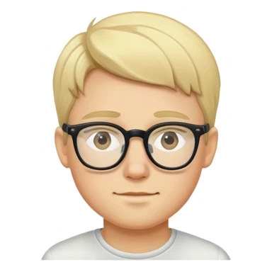 blonde white boy with glasses sticker
