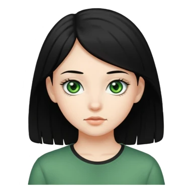 teenage girl with green eyes and black hair sticker