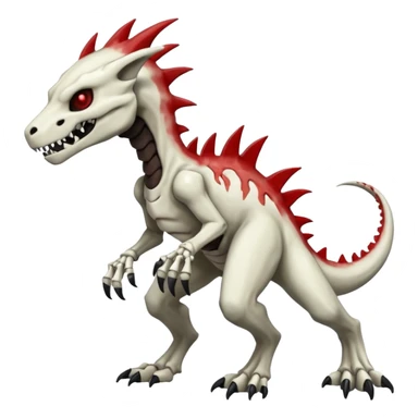 Shiny White Evil Glowing Eldritch Skeletal Creepy Edgy Badass Cool Marowak-Salandit-Duskull-Darkdramon-fusion with bloody red markings sticker