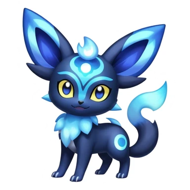 Nebulae Noibat-Meowstic-Umbreon-Fakémon-hybrid-creature (full body)  sticker