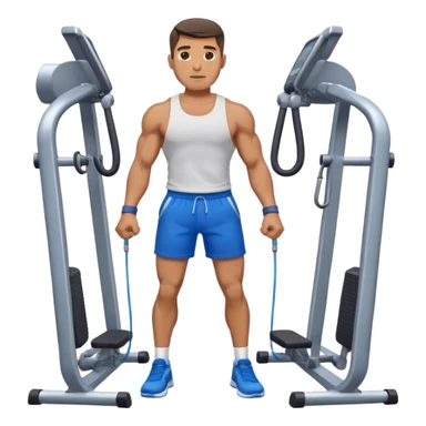 standing fit man with blue shorts cable-machine-exercise sticker
