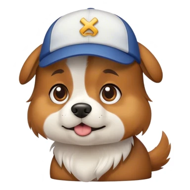 Dog with cap sticker