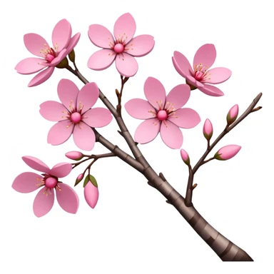 sakura branch with a checkered pattern sticker
