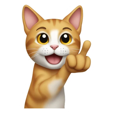 Cat putting up finger  sticker