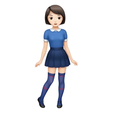 girl with short hair in stockings sticker