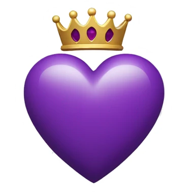 purple heart with crown sticker