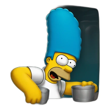 Homer simpson buvant uje bière sticker