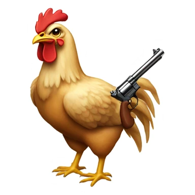 Chicken holding guns sticker