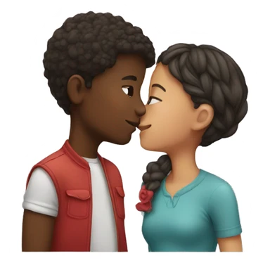 Boy and girl kissing sticker