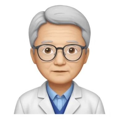 asian physician older sticker