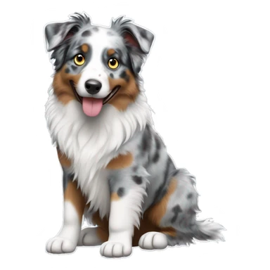 Blue Merle Mini Australian Shepherd with eyes of different color  sticker