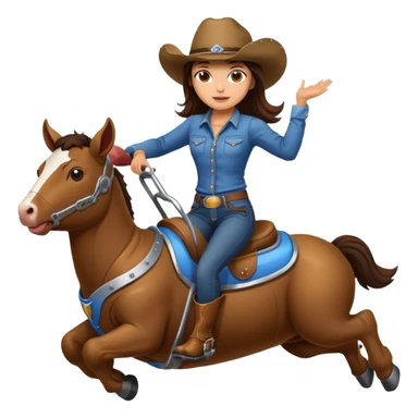 brunette girl riding mechanical bull sticker