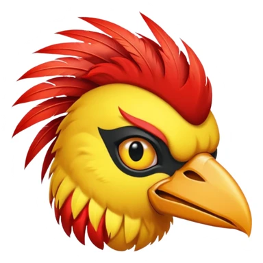bird with piercings  and mohawk single vibrant colour  sticker