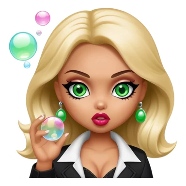 Bratz doll green eyes gangster bubbles make up fashion sticker