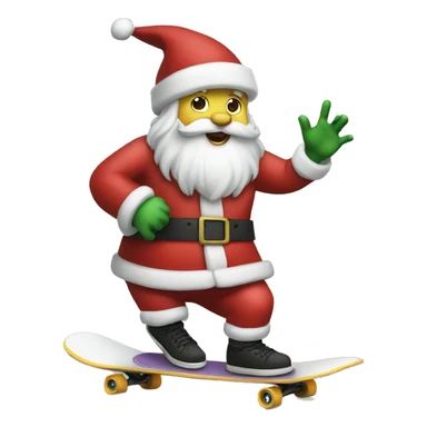 santa on a skateboard sticker