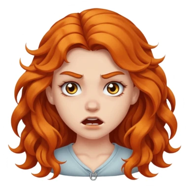 aggressive girl with long wavy hair sticker