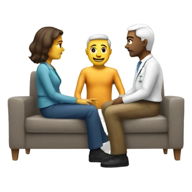 psychologist listening to a patient on a sofa sticker