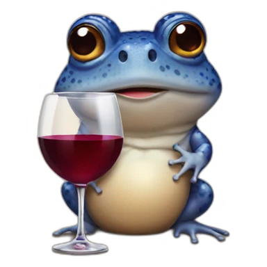 toad with wine sticker