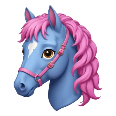  horse with curly and blue pink hair  sticker