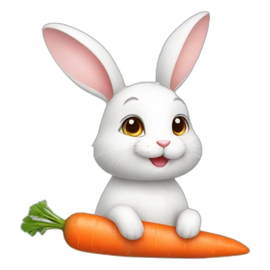 Cute bunny with carrot sticker