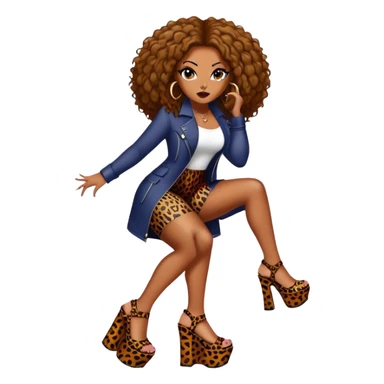 Scary spice, Leopard print platform shoes sticker