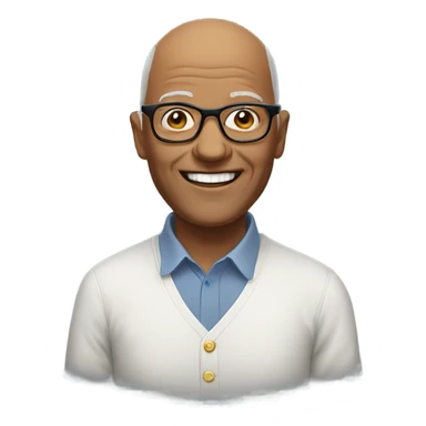 Bald man 70 years old wearing glasses and smiling  sticker