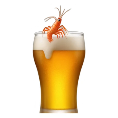 Shrimp jump into beer sticker