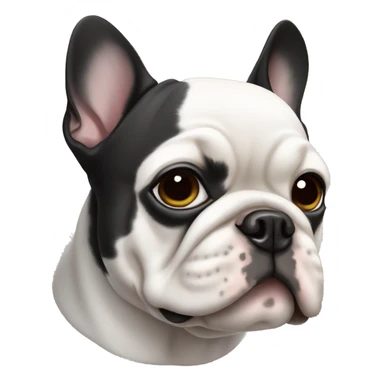 black and white french bulldog sticker