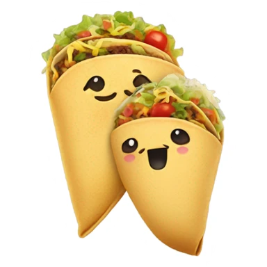 Taco holding hands with burrito sticker