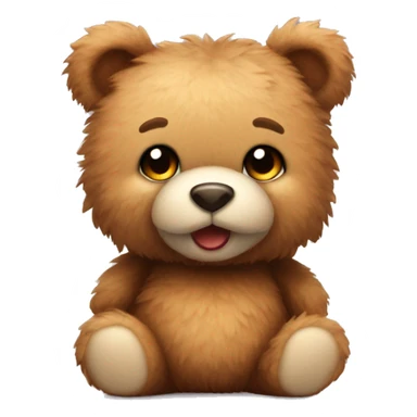 Cute fuzzy teddy bear sticker