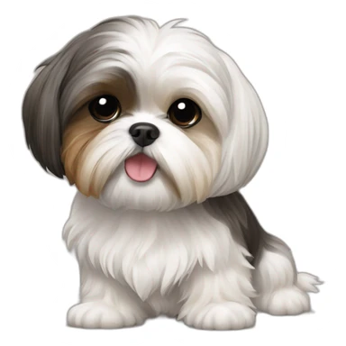 perro shih tzu; riendose, a carcajas sticker