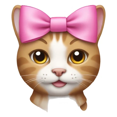 A cat with a pink bow in its hair  sticker