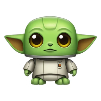 cute robot with yoda ears sticker