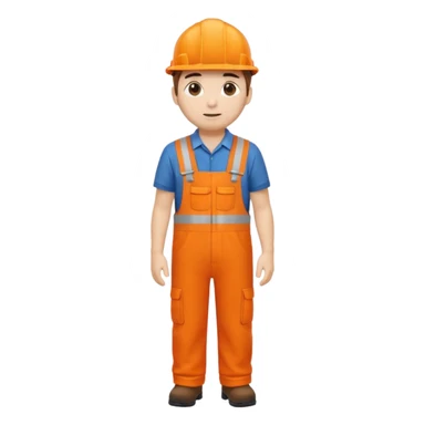 Railway engineer orange overalls facing away sticker