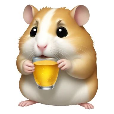 Hamster drinking matca sticker
