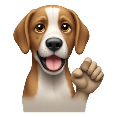 mano de perro saludando sticker