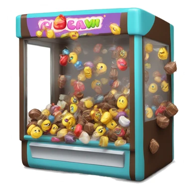 Claw machine with loads of chocolate sticker