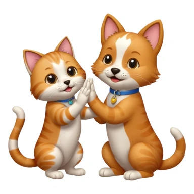 Cane e gatto che battono cinque sticker