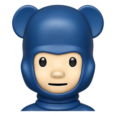 bearbrick figure with a dark blue balaclava mask, simple and elegant sticker