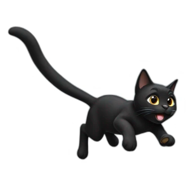 Flying black cat sticker