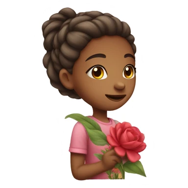 girl love flower sticker